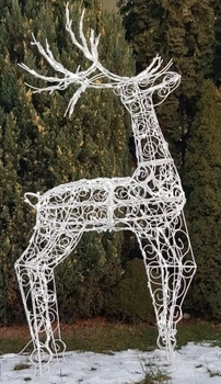 Олень новорічний Wire Decor Art світлодіодний, висота 220 см, гірлянда зовнішня LED 400 лампочок.