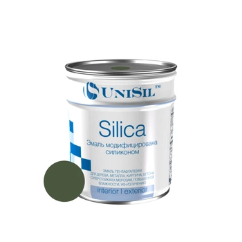Пентафталевая эмаль Unisil Silica RAL 6003 хаки матовая 0.9 кг