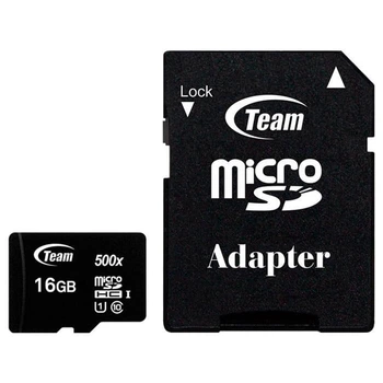 Карта пам'яті Team MicroSDHC 16GB UHS-I Class 10 Black + SD-adapter (TUSDH16GCL10U03)