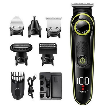 Машинка для стрижки волос беспроводная Kemei KM-696 Black