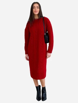 Платье вязаное миди женское ARTKNIT Оливия One Size Красное (4823093454965)