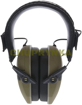 Активні тактичні навушники Walker's Razor Slim Patriot Series з патчами, Оливковий (GWP-RSEMPAT-ODG)