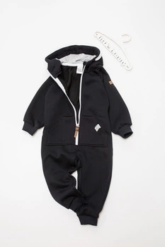 Ромпер Little Bunny с карманом на манжетах 80см Черный (4987027)