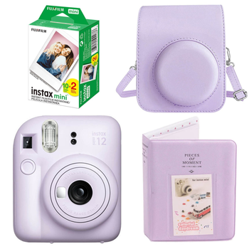 Набір Камера моментального друку Fujifilm INSTAX Mini 12 Lilac Purple / Чохол фіолетовий / Фотопапір на 20 знімків / Фотоальбом фіолетовий на 64 знімка