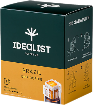 Кофе молотый Дрип пакет Idealist Coffee Co Бразилия 7 шт х 12 г (4820241120062)