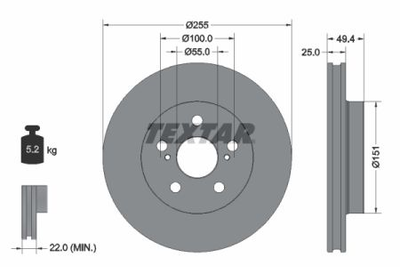 Тормозной диск Textar 92301703