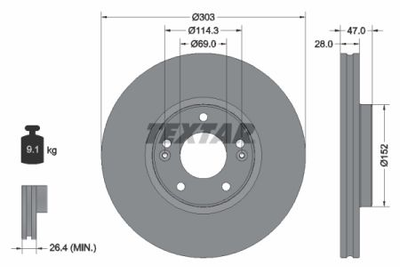 Тормозной диск Textar 92273303