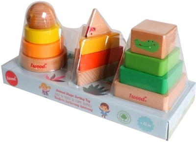 Дерев'яні блоки IWood Animal Shape Sorting Toy Wooden (6935494719821)