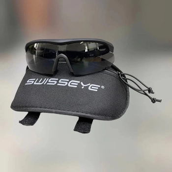Тактичні окуляри Swiss Eye Nighthawk з комплектом лінз та чохлом чорні (244637)