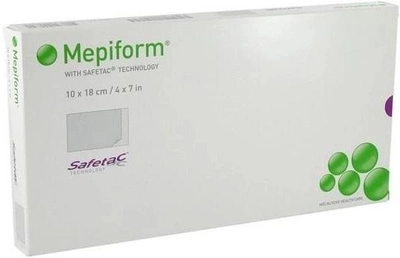 Plastry Mepiform Safetac do leczenia blizn silikonowe 10 cm x 18 cm 6 szt (7323190179237)