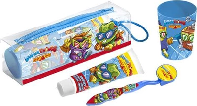 Zestaw Cartoon Super Zings pasta do zębów 75 ml + kubek + kosmetyczka + szczoteczka do zębów (8412428010127)