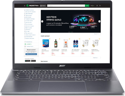 Ноутбук Acer Chromebook Plus 514 "с Google AI" CB514-3HT-R03H (NX.KP9EU.002) Steel Gray