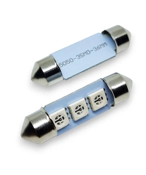 Светодиодная лампа C5W Festoon 3SMD 5050 24V 36мм Синяя (31186)