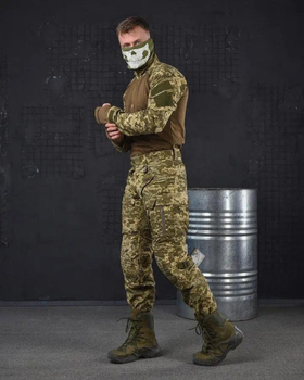 Тактичний костюм з посиленими колінами весна/літо штани+убакс 2XL піксель (85602)