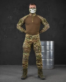 Тактический костюм с усиленными коленями весна/лето штаны+убакс 3XL мультикам (85603)