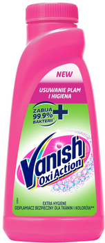 Плямовивідник для тканин Vanish Oxi Action Extra Hygiene рідкий дезінфікуючий засіб 500 мл (5900627093926)
