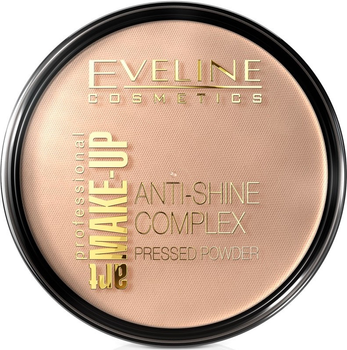 Пудра для обличчя Eveline Cosmetics Art Make-Up Anti-Shine Complex Pressed Powder матуюча мінеральна з шовком 34 Medium Beige 14 г (5901761904529)