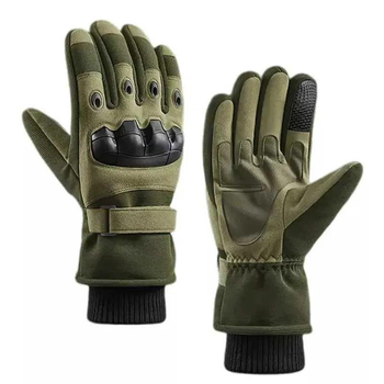 Зимние тактические перчатки Олива М 20-21 см.