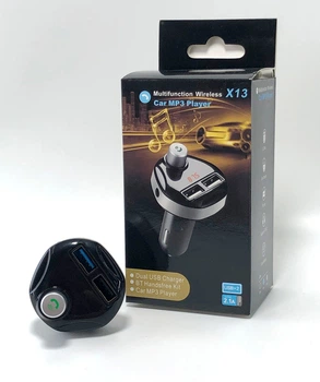Трансмиттер FM модулятор X13 (bluetooth, 2 USB, кнопка ответа) Black