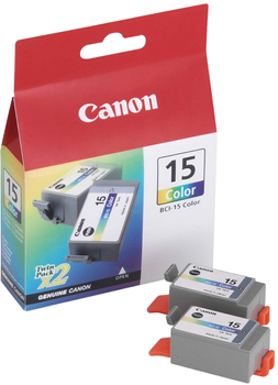 Zestaw tuszy Canon i70/BCI-15 Cyan/Magenta/Yellow 2 pack (8191A002)