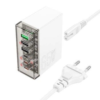 Зарядное устройство Hoco на 6 портов 3USB/3Type-C 65W PD (N36_White)