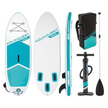 Надувна дошка серфінгу (SUP-борд) Aqua Quest 240 Intex 68241 (13*76*240 см., весло, ліш, насос, сумка, до 120 кг.)