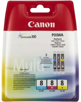 Zestaw tuszy Canon CLI-8 Cyan/Magenta/Yellow (0621B029)
