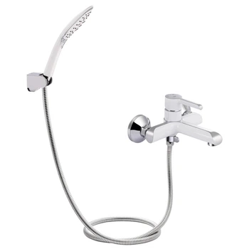 Смеситель для ванны латунный с коротким изливом Qtap Grand WhiteCR Белый/Хром