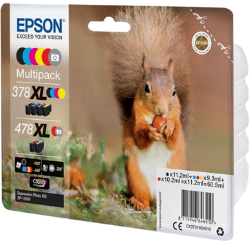 Zestaw tuszy Epson 378XL / 478XL Black/Cyan/Magenta /Yellow /Red/Gray (C13T379D4010)