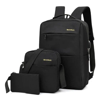 Рюкзак городской 3в1 Backpack 9018 дорожный комплект черный (5712CS566)