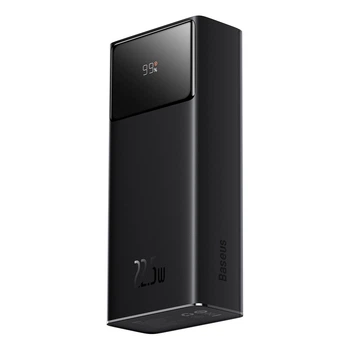 Повербанк 30000mAh 22.5W Baseus Star-Lord Digital Display 2xUSB/Type-C/microUSB швидка зарядка чорний (PPXJ080101)