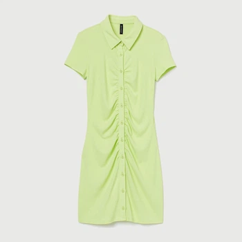 Сукня-сорочка коротка літня жіноча H&M 060979571 M Салатове (6666000304612)