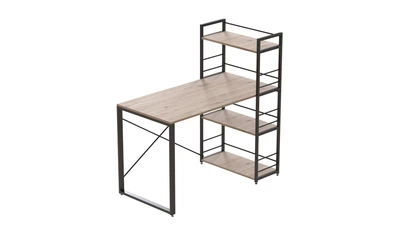 Письменный стол Ferrum-decor Серии Конект c этажеркой 75x120x60 черный ДСП Дуб Сан-Марино 16мм (XK00182)