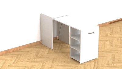 Стіл-тумба трансформер Смарт 1/1 Ferrum-decor 750x1450x500 ДСП Білий 16 мм (SMART001)