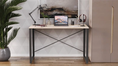 Письменный стол Ferrum-decor Серии Конект 75x120x60 черный ДСП Дуб Сан-Марино 16мм (XK00164)