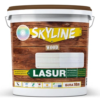 Лазурь для дерева Skyline LASUR Wood декоративно-защитная Белая 10 л