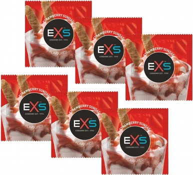 Презервативи EXS Strawberry Sundae зі смаком та запахом полуничного морозива 6 шт (ROZ6400230186)