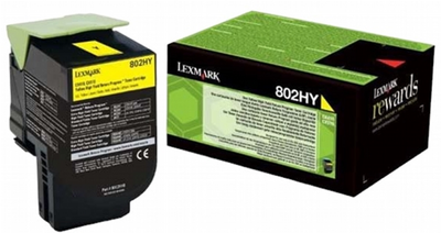 Toner Lexmark 802HYE Yellow (734646497190)