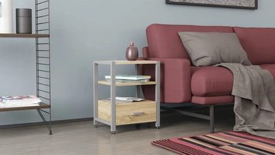 Тумба універсальна Ferrum-decor Вів'єн 1/1 50x41x40 сірий ДСП Дуб Сонома 16мм (XK00106)