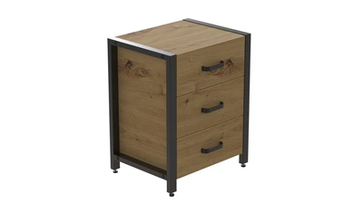 Тумба універсальна Ferrum-decor Вів'єн 3 50x41x40 чорний ДСП Дуб Артизан 16мм (XK00147)