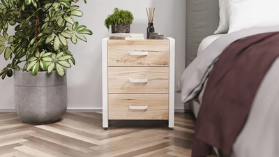 Тумба универсальная Ferrum-decor Вивьен 3 50x41x40 белый ДСП Дуб Сан-Марино 16мм (XK00152)