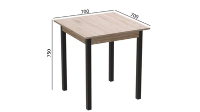 Стол кухонный Ferrum-decor Диего 75x70x70 Черный ДСП Сан-Марино 16мм (DIE0009)