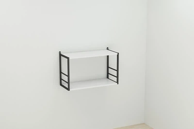 Книжная полка универсальная Ferrum-decor Стим 1 38x63x26 черный ДСП Белое 16мм (XK00019)