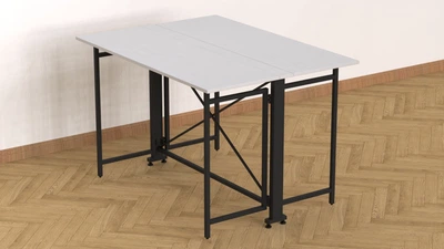 Стіл-книга трансформер Оріон 3 Ferrum-decor 750x1150x880 Чорний метал ДСП Білий 16 мм (ORI301)