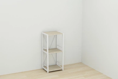 Этажерка 3/34 Ferrum-decor Серии Конект 73x34x28 белый ДСП Дуб Сонома 16мм (XK00262)
