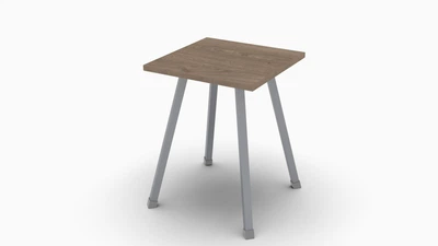 Табурет Ferrum-decor 430x320x320 Серый металл ДСП Дуб Сонома Трюфель 16 мм (TAB019)