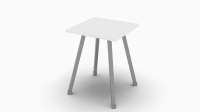Табурет Ferrum-decor 430x320x320 Серый металл ДСП Белый 16 мм (TAB015)