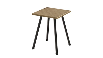 Табурет Ferrum-decor 430x320x320 Чорний метал ДСП Дуб Артизан 16 мм (TAB006)