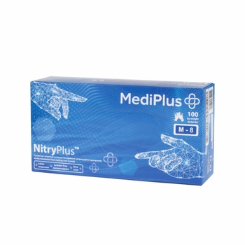 Рукавички нітрилові MediPlus NitryPlus M Сині 100 шт (00-00000132)