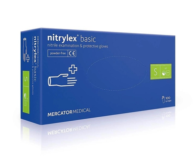 Рукавички нітрилові Mercator Medical Nitrylex Basic S Сині 100 шт (00-00000030)